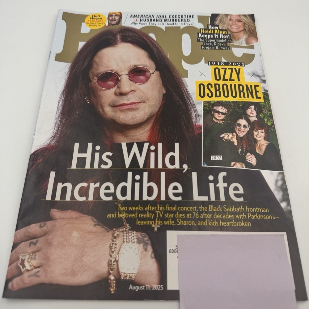 People Magazine August 11 2025 Ozzy Osbourne Hulk‎ Hogan Heidi Klum Babyface